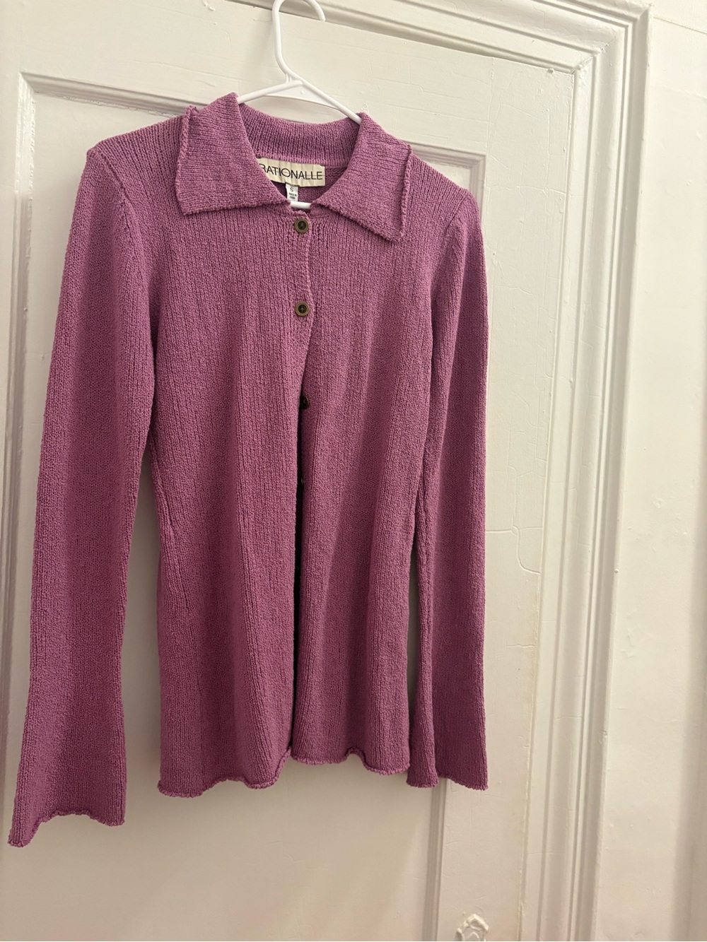 Rationalle Lilac Knit Button-Up Cardigan